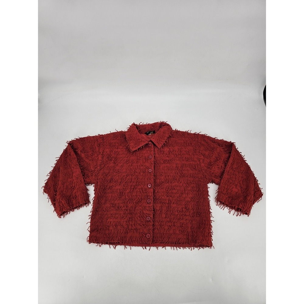 Ann Maurice‎ Womens Blazer Sz Small Art-to-Wear Jacket Red